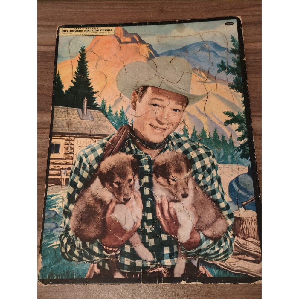 Vintage Whitman Roy Rogers Picture Puzzle Frame-Tray Inlay